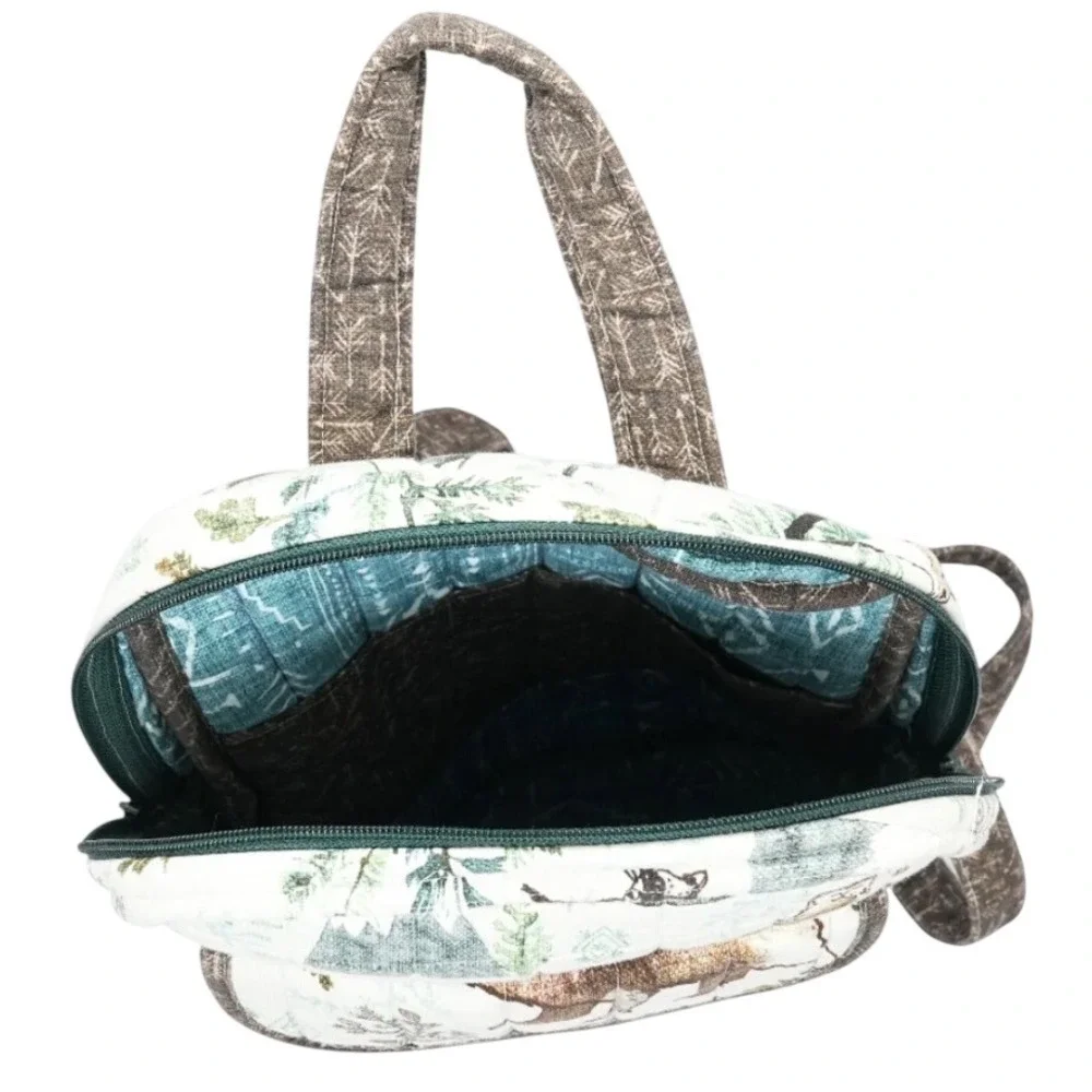 Backpack Small White Woodland Animal Print